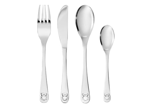 Zilverstad - Kindercouvert Beer met hart - 4 delig - RVS