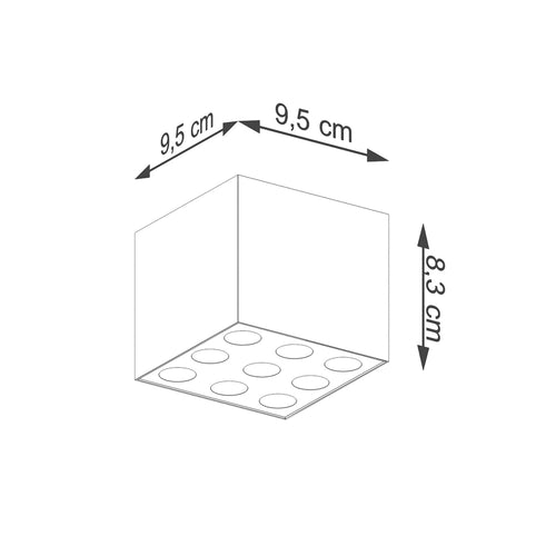 Sollux Lighting Plafondlamp OZZY zwart LED - 9,5x9,5x8,3cm