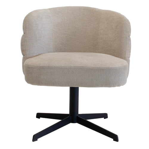 DÉJA Living Eetkamerstoel Félix - Metaal/Stof - Taupe - Set van 2