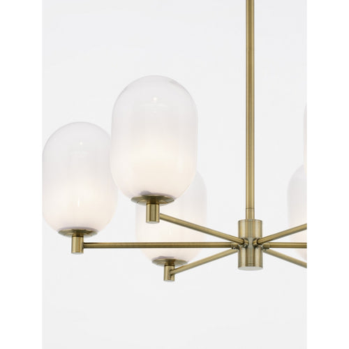 Nova Luce BALOR Hanglamp met meerdere armen, wit, messing goud, LED G9 6x5W