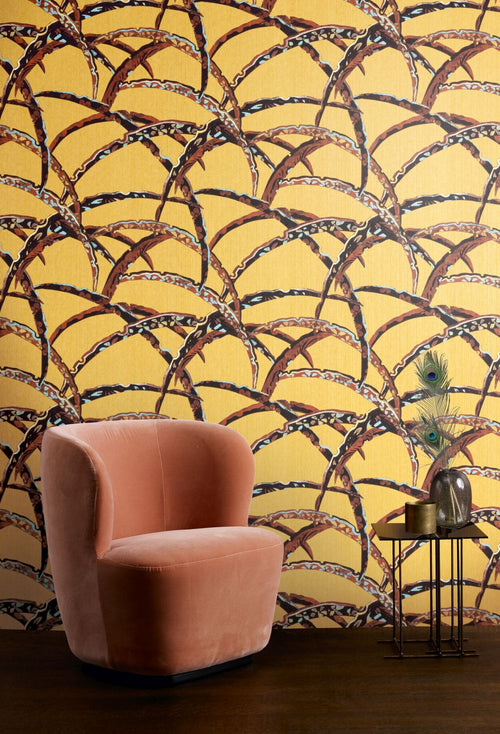 Masureel behang bladeren geel - 53 cm x 10.05 m - 630663 - vtwonen shop