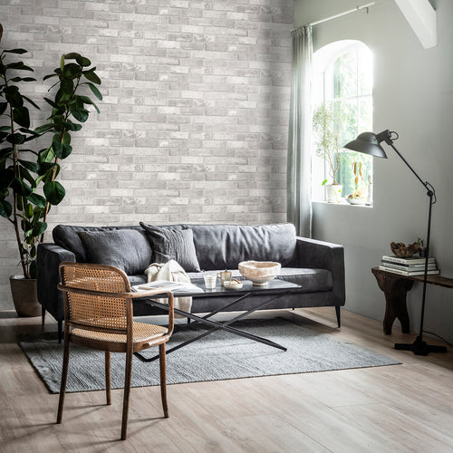 vtwonen vliesbehang Bricks Light Grey - Lichtgrijs - vtwonen shop