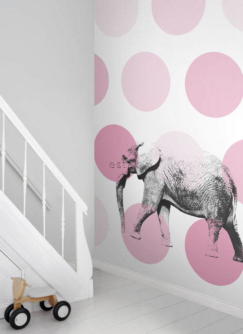 ESTAhome fotobehang olifant roze - 186 x 279 cm - 158708 - vtwonen shop