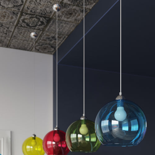 Sollux Lighting Hanglamp BALL rood - 30x30x120cm