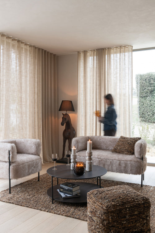 J-Line zetel 2-Zits Bont - hout - taupe