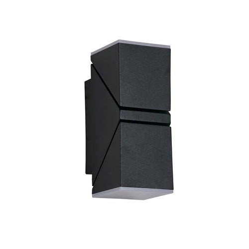 Searchlight Montana LED Buiten Up Down Wandlamp, Zwart