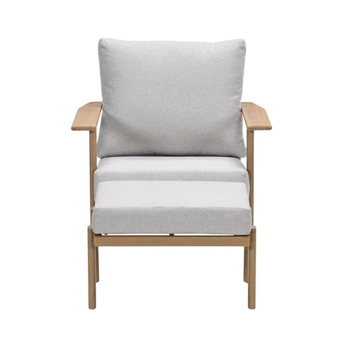 Garden Impressions Loungestoel Ariane light teak look incl voetenbank