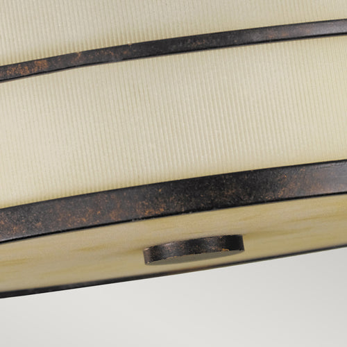 Elstead Fusion - 3-lichts semi-inbouw plafondlamp brons, E27