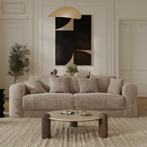 Sia Home - Slaapbank met opbergruimte, notenhout RIO - kruisweefsel mol 250cm