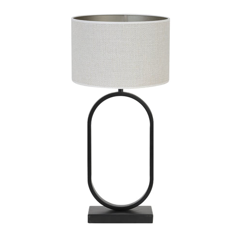 Light & Living tafellamp Jamiri/Saverna - zwart, eiwit - 30x30x67cm