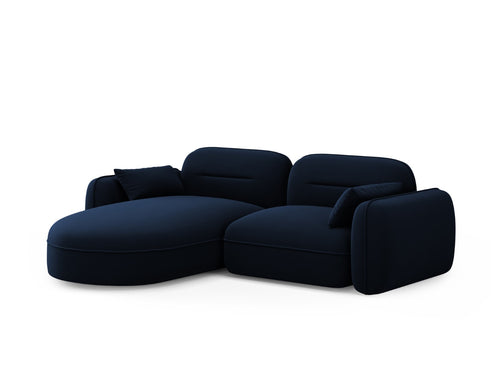 Cosmopolitan Design Modulaire hoekbank links Sydney 3-zits, flueel, koningsblauw - 165x230x70cm