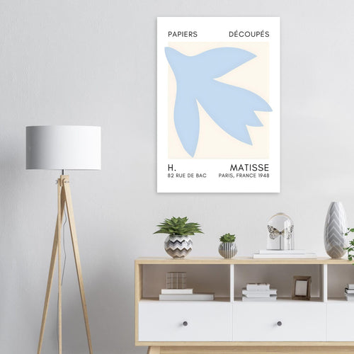 Artfulprints Poster Matisse – Shapes in the air light blue   - 50x70 cm - Blauw
