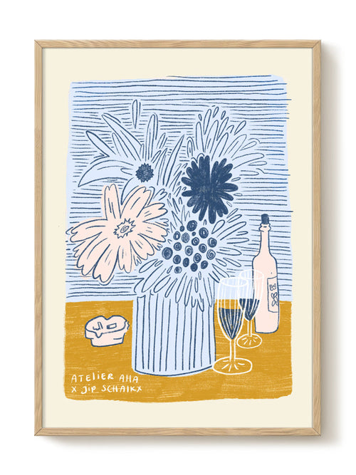 Anouk - Wine & Flowers - PSTR studio Kunst Poster - vtwonen shop