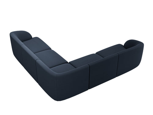 Micadoni Symmetrische hoekbank Miley 5-zits, boucle donkerblauw - 255x255x70cm
