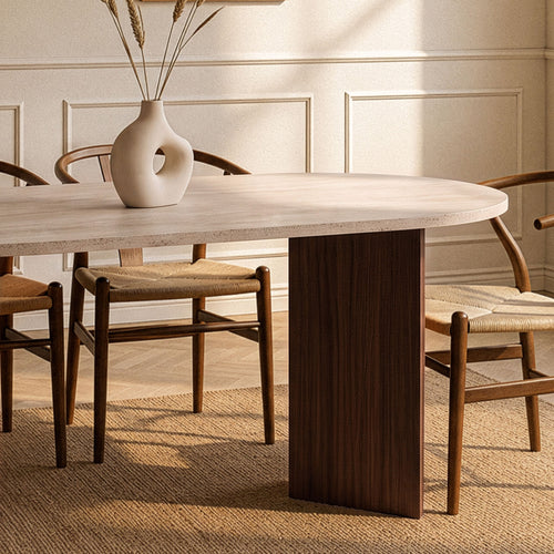 Calicosy - Eettafel met afgeronde randen SABLE - 89,5x180x75 cm