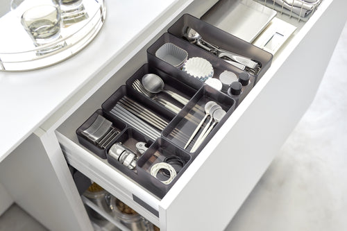 Yamazaki Stapelbare Lade Organizer - diep | smal - Tower - Zwart