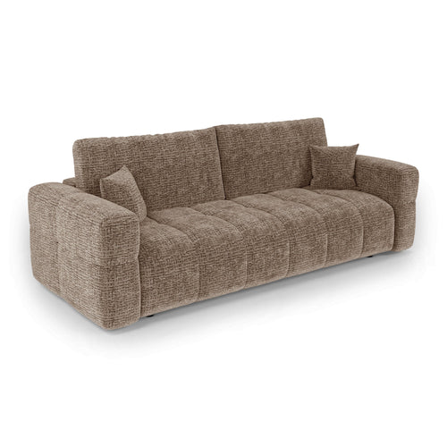 Premium Interiors - Slaapbank met opbergruimte VIBE - zacht aanvoelende geweven stof bruin 247cm