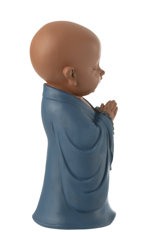 J-Line figuur Monnik Bidden - polyresin - blauw