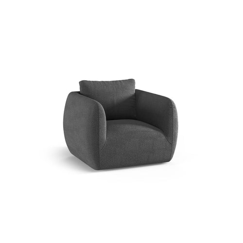 Cosmopolitan Design - Fauteuil Nimes boucle donkergrijs - 87x95.5x80cm