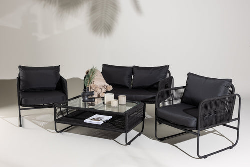 Rebellenclub loungeset hibis - zwart - vtwonen shop