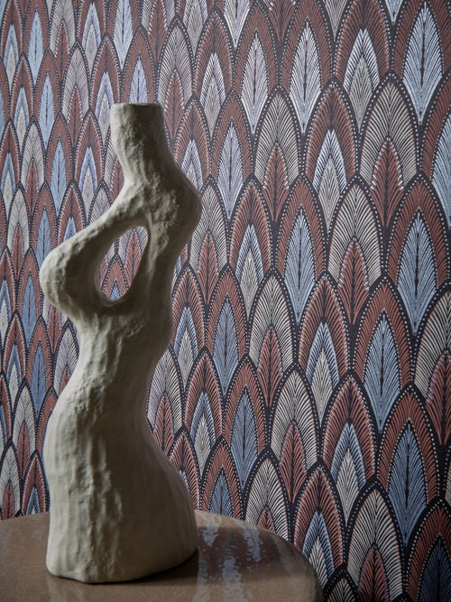 Masureel behang veren blauw - 53 cm x 10.05 m - 630979 - vtwonen shop