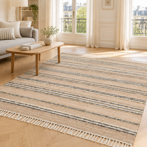 AFK Living vloerkleed Raj - handgemaakt - 60% handgekaarde wol, 30% jute, 10% katoen - 160 x 230 cm