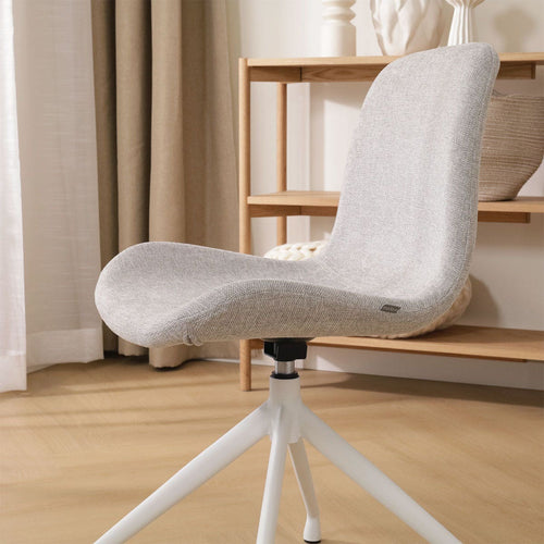 Nolon Nola-Fé Eetkamerstoel Lichtgrijs - Draaibaar Wit Onderstel - vtwonen shop