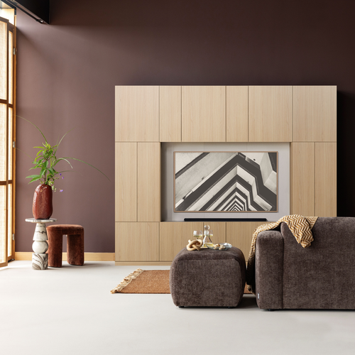 WOOOD smalle opbergkast Build - Eiken Fineer - Naturel - 215x54x41