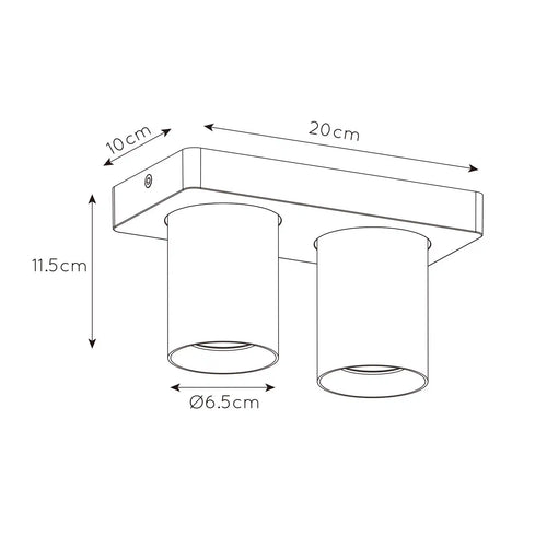 Artdelight spot Megano - 2 lichts - 20  x 11.5   cm - champagne - vtwonen shop