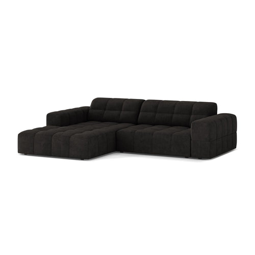 Cosmopolitan Design - Linker hoekbank Chicago 3-zits, chenille antraciet - 167x234x78cm