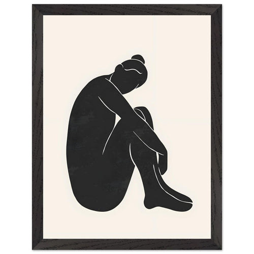 Artfulprints Poster met Lijst Matisse - The shy lady   - 30x40 cm - Zwart / Wit