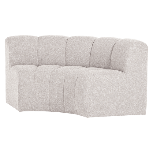 WOOOD eetbank halfronde hoek rugleuning Mojo - Bouclé - Ecru - 83x152x74