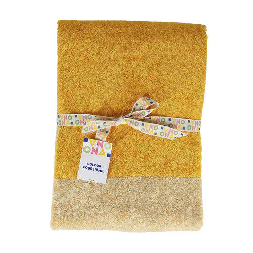 Ona - Badhanddoek 70x140cm sunny yellow Pixie - Set van 2