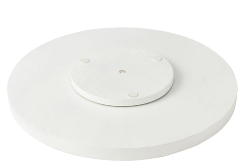 J-Line plateau Draaiend Rund - hout - wit/groen