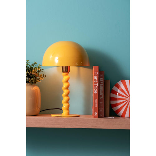 Leitmotiv tafellamp Prisa - geel - 25x25x39cm - Paddenstoellamp