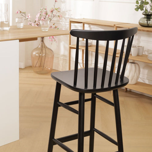 Fameg Lucia houten barkruk zwart gebeitst - 75 cm - vtwonen shop