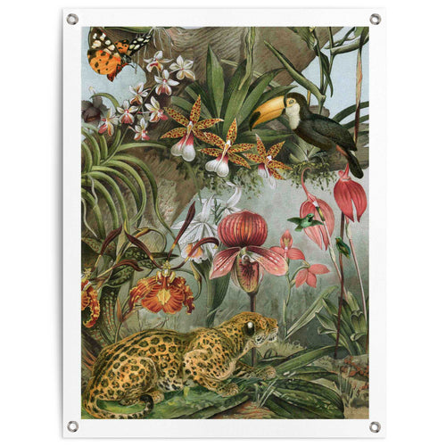 Reinders Jungle Flowers tuinposter -  groen - tuin - 80x60cm