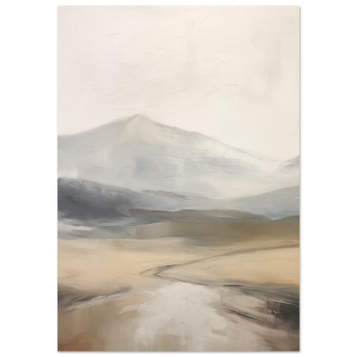 Artfulprints Poster met Lijst Abstract - Fuji path   - A4 21x29.7 cm - Taupe