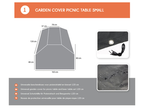 MaximaVida picknicktafel beschermhoes London 120 cm zwart - zware uitvoering - vtwonen shop
