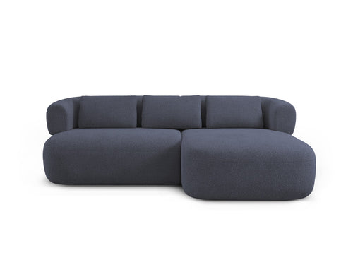 Micadoni rechter hoekbank Jenny 5-zits, boucle donkerblauw - 145x200x73cm