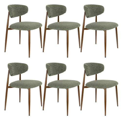 Housecraft Living Noor Eetkamerstoelen Groen - Set van 6