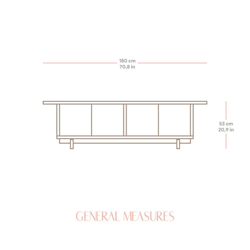 Naan Furniture TV meubel Pada - Massief grenen gelakt - 180 cm - 4 deuren - vtwonen shop