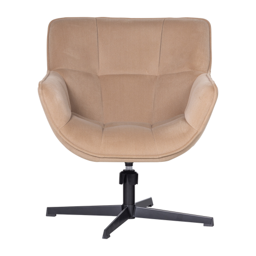 WOOOD draaifauteuil Wibo - Velvet - Mat Zand - 94x71x83