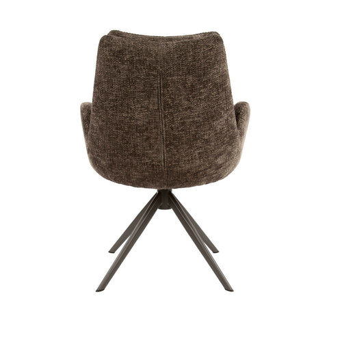 Giga Meubel Armstoel Hoven Taupe/Bruin – Draaibaar – Polyester  - Set van 2
