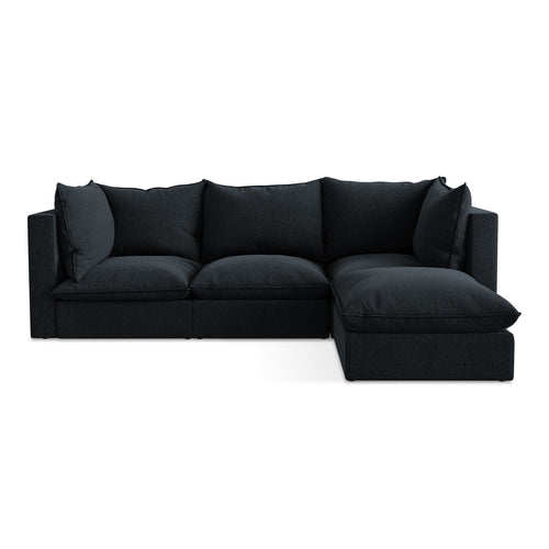 LaMiaSofa hoekbank rechts Ravenna - velours - koningsblauw - 255x165x77