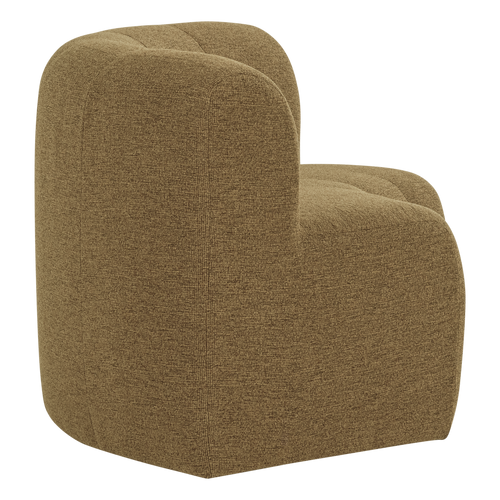WOOOD eetbank halfronde hoek rug Mojo Base - Bouclé - Geel/Bruin - 83x152x76