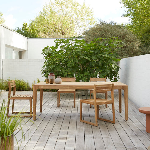 Tikamoon  Tuintafelset van gerecycled massief teakhout 4 stoelen - Naturel