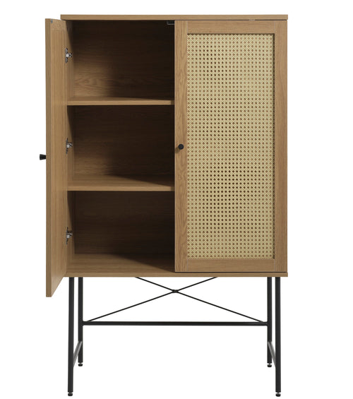 Rebellenclub Wandkast Berley - Eiken met Rattan - vtwonen shop