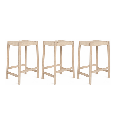 Furnhouse barkruk Ida - Witte olie - Set van 3