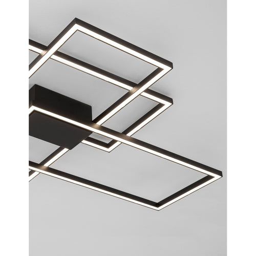 Merano Atlanta Geïntegreerde LED Semi Flush Light Mat Zwart Aluminium LED 55W 3550Lm 3000K
